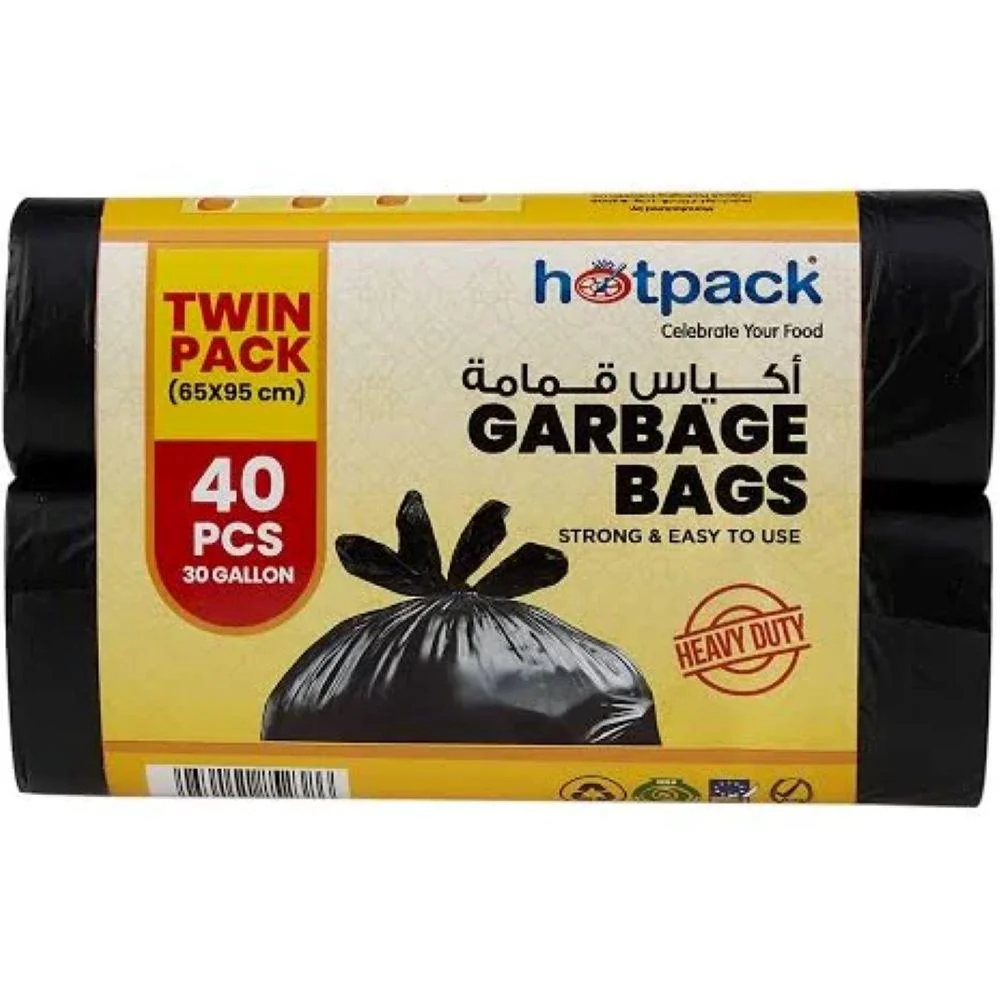 Hotpack Garbage Bag Roll Economy 65x95cm, 30 Gallon, 40pcs x 2 Rolls