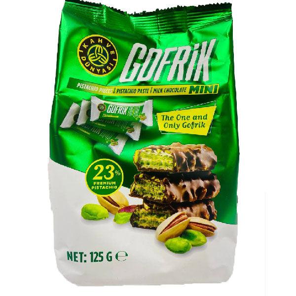 Gofrik Mini Milk Chocolate Wafer with Pistachio Paste 125g - Image 2