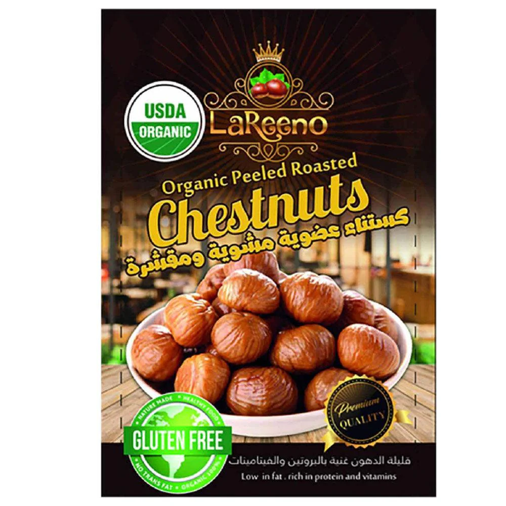 Lareeno Organic Peeled Roasted Chestnuts 100g