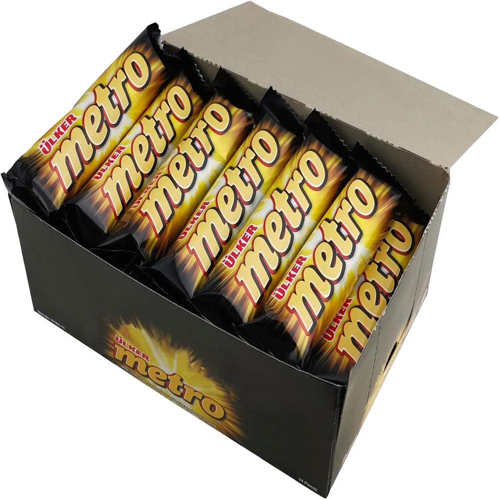 Ulker Metro Milk Chocolate Coated Bar with Caramel and Nougat Pack of 24 x 30g